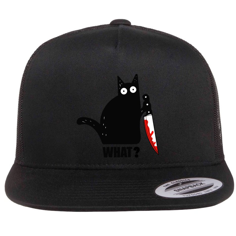 Spooky Lockdown Cat Flat Bill Trucker Hat