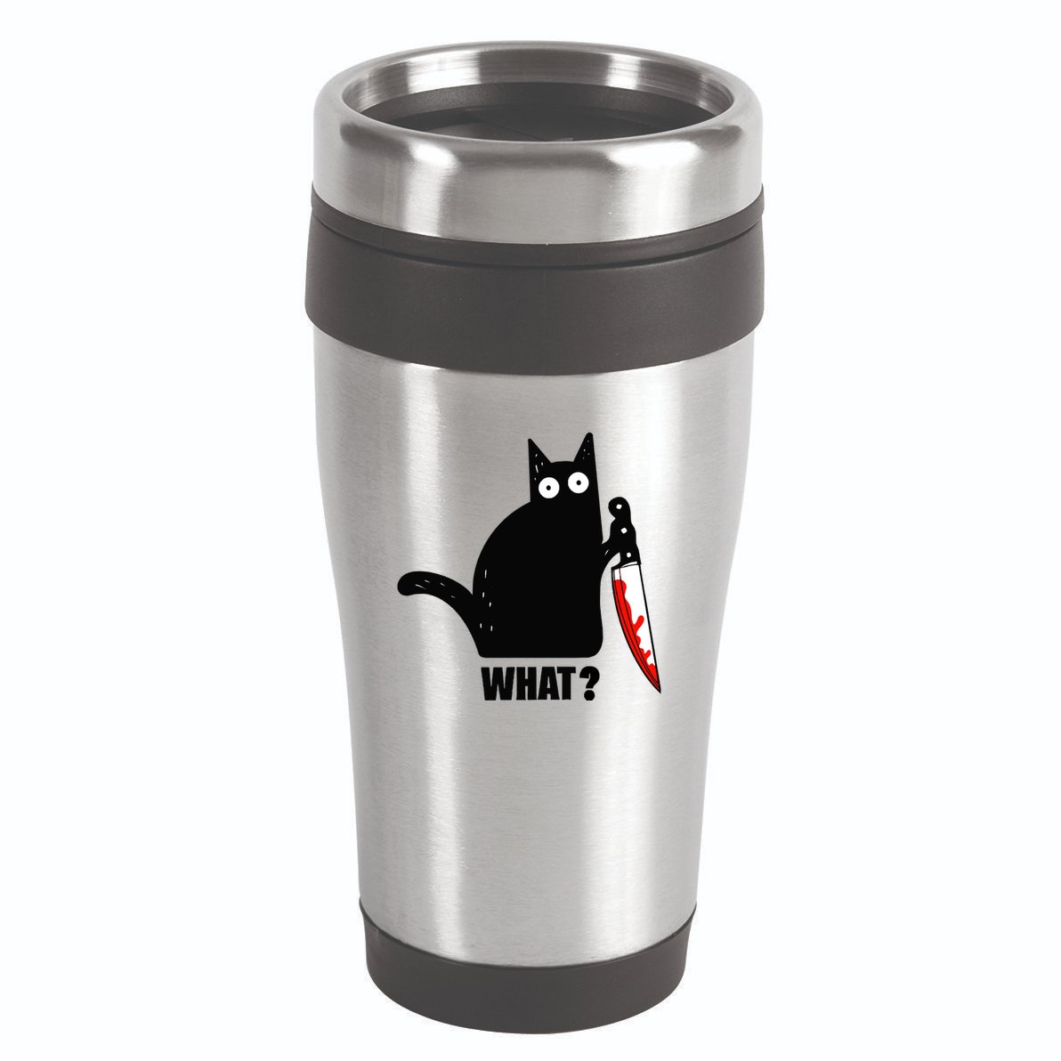 Spooky Lockdown Cat 16oz Travel Tumbler