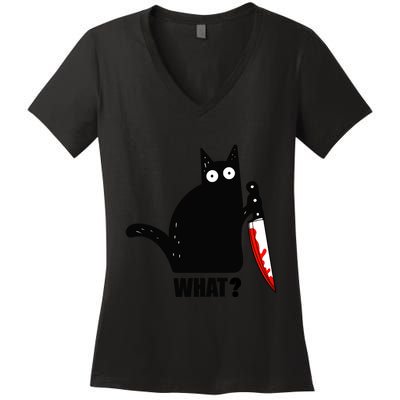 Spooky Lockdown Cat Women's V-Neck T-Shirt
