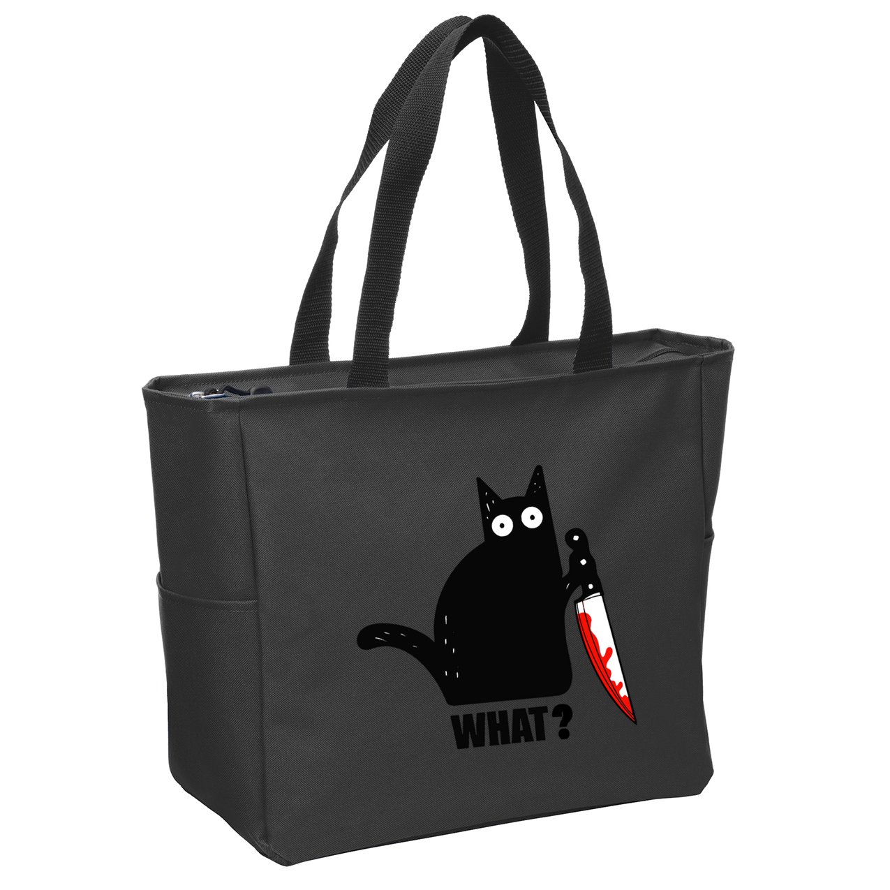 Spooky Lockdown Cat Zip Tote Bag