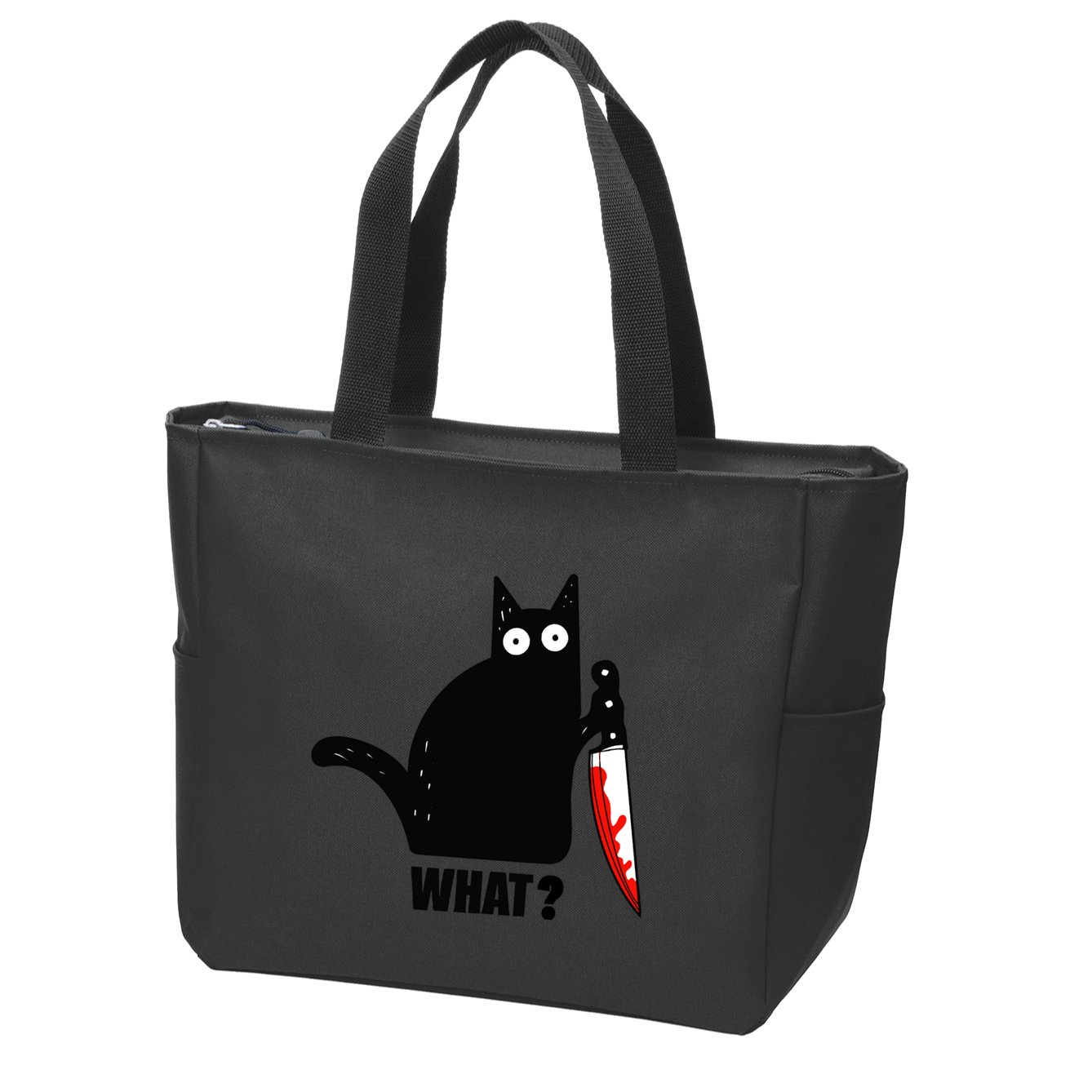 Spooky Lockdown Cat Zip Tote Bag