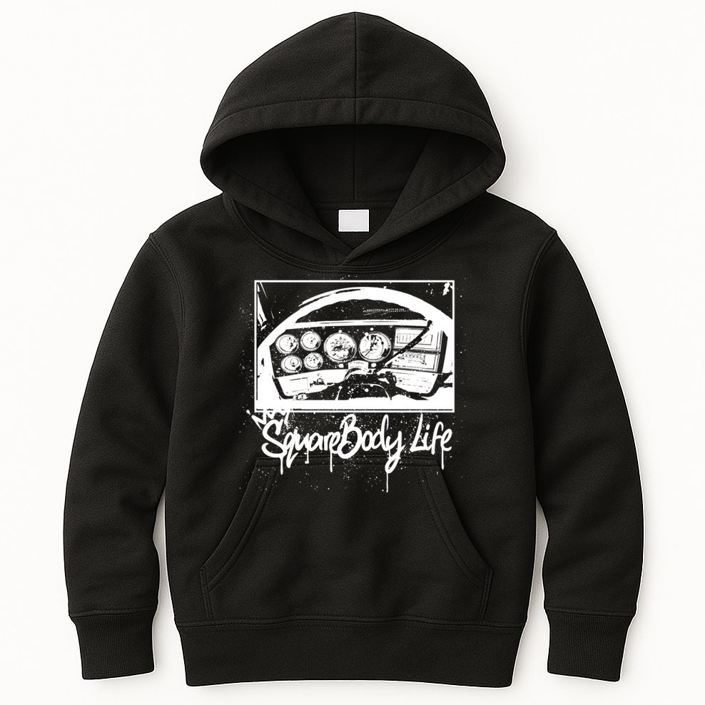 Squarebody Life C10 Classic Truck Squarebody Nation Kids Hoodie