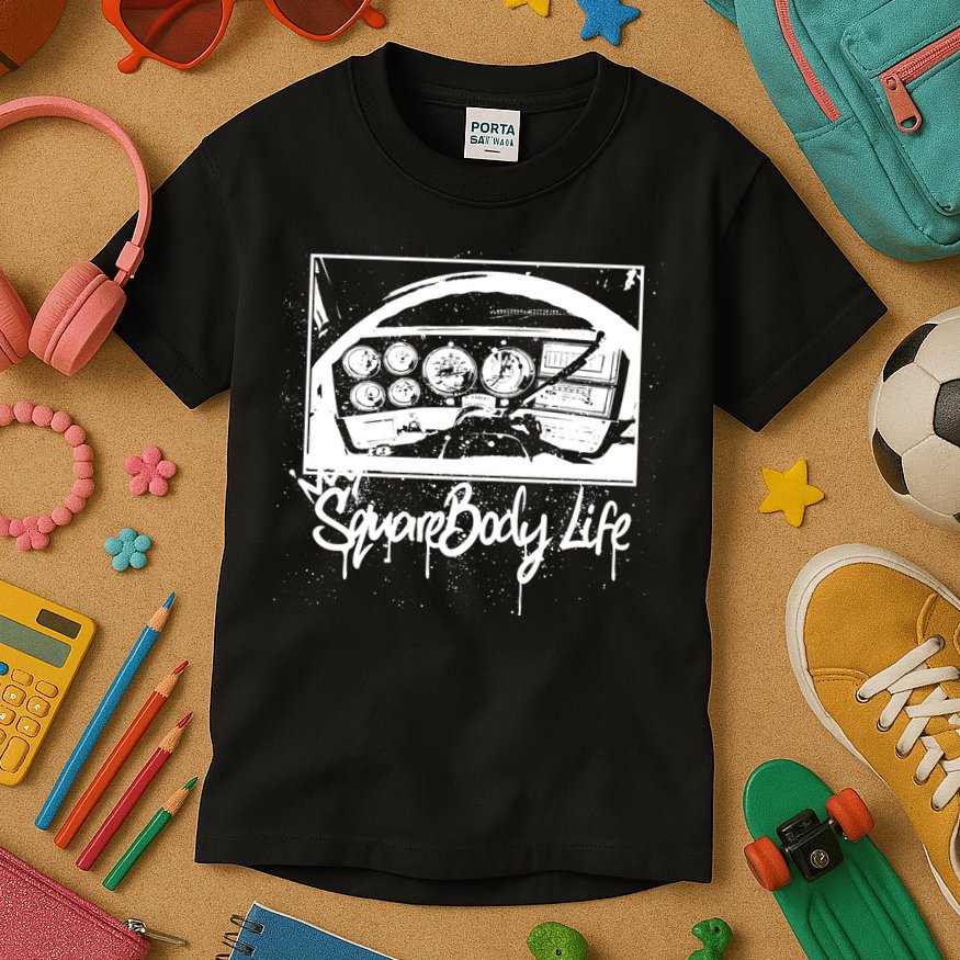 Squarebody Life C10 Classic Truck Squarebody Nation Kids T-Shirt