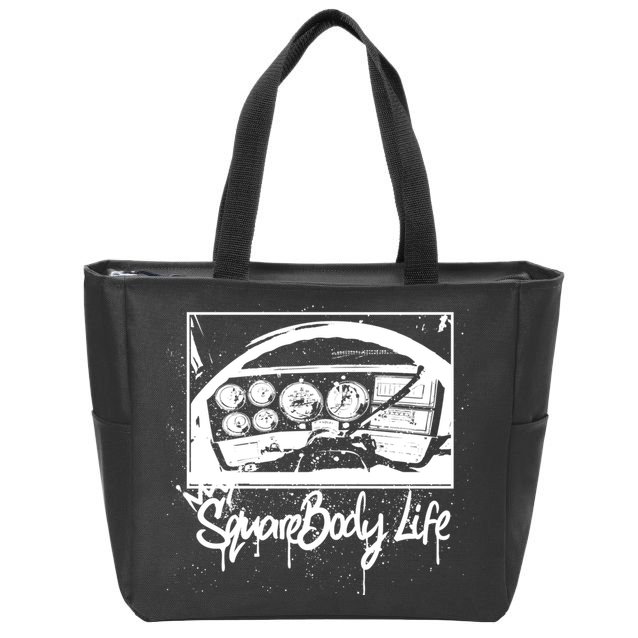 Squarebody Life C10 Classic Truck Squarebody Nation Zip Tote Bag