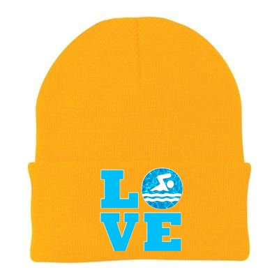 Swim Love Cool Gift For Swimmers And Swimming Coaches Knit Cap Winter Beanie