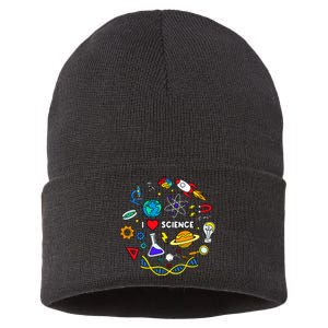 Science Lover Chemistry Biology Physics Love Science Sustainable Knit Beanie