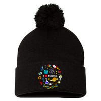 Science Lover Chemistry Biology Physics Love Science Pom Pom 12in Knit Beanie