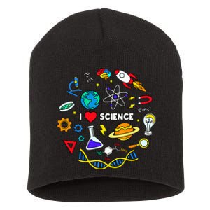 Science Lover Chemistry Biology Physics Love Science Short Acrylic Beanie