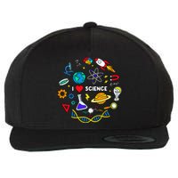 Science Lover Chemistry Biology Physics Love Science Wool Snapback Cap