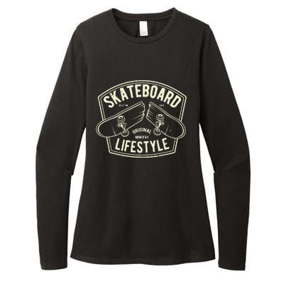 Skateboard Lifestyle Classic Vintage Womens CVC Long Sleeve Shirt