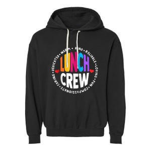 School Lunch Crew Funny Ladies Cafeteria Workers Lunch Lady Zip Hoodie Garment-Dyed Fleece Hoodie