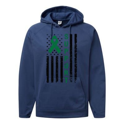 Support Liver Cancer Awareness Performance Fleece Hoodie