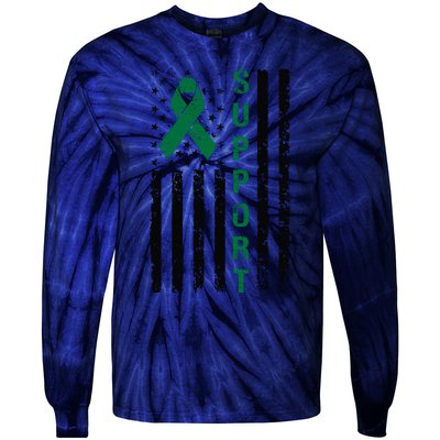 Support Liver Cancer Awareness Tie-Dye Long Sleeve Shirt