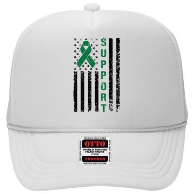 Support Liver Cancer Awareness High Crown Mesh Back Trucker Hat