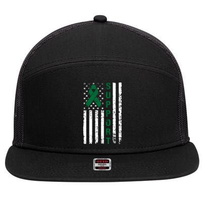 Support Liver Cancer Awareness 7 Panel Mesh Trucker Snapback Hat