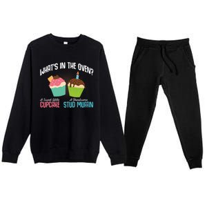 Sweet Little Cupcake Handsome Stud Muffin Oven Cute Gift Premium Crewneck Sweatsuit Set