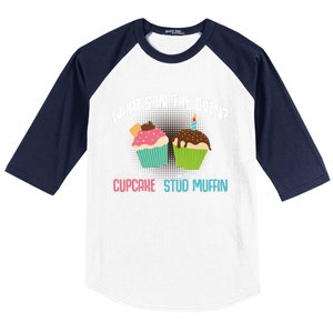 Sweet Little Cupcake Handsome Stud Muffin Oven Cute Gift Baseball Sleeve Shirt