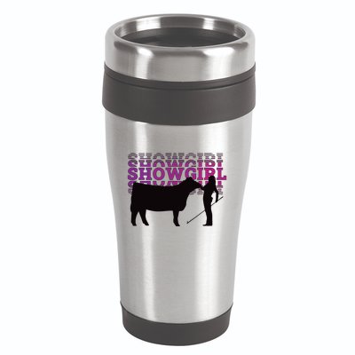 Showgirl Livestock Cattle Showing Fun Show Cattle 16oz Travel Tumbler