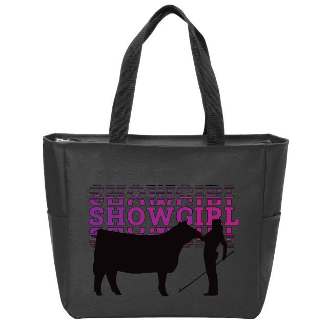 Showgirl Livestock Cattle Showing Fun Show Cattle Zip Tote Bag