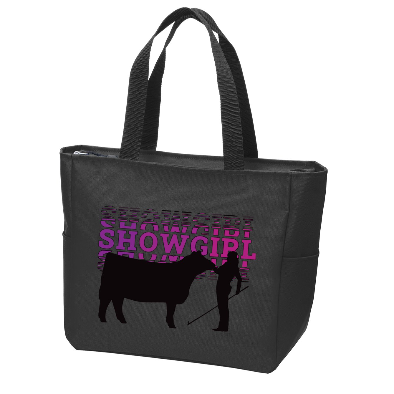 Showgirl Livestock Cattle Showing Fun Show Cattle Zip Tote Bag