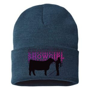 Showgirl Livestock Cattle Showing Fun Show Cattle Sustainable Knit Beanie