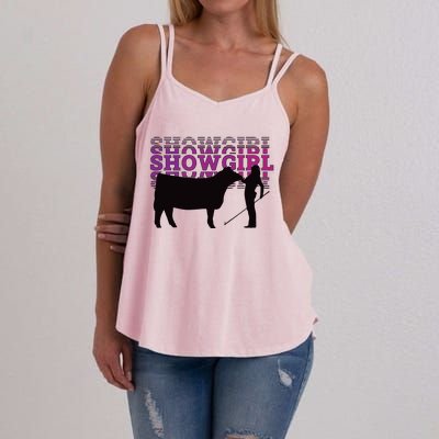 Showgirl Livestock Cattle Showing Fun Show Cattle Women's Strappy Tank