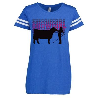 Showgirl Livestock Cattle Showing Fun Show Cattle Enza Ladies Jersey Football T-Shirt