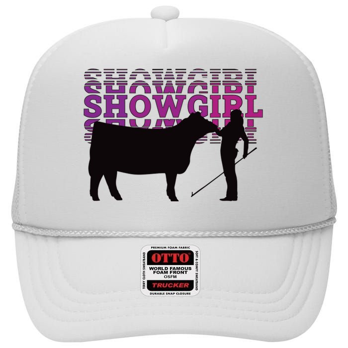 Showgirl Livestock Cattle Showing Fun Show Cattle High Crown Mesh Back Trucker Hat