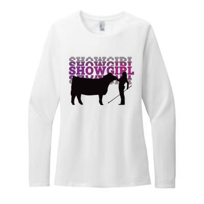 Showgirl Livestock Cattle Showing Fun Show Cattle Womens CVC Long Sleeve Shirt