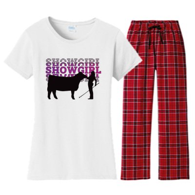 Showgirl Livestock Cattle Showing Fun Show Cattle Women's Flannel Pajama Set