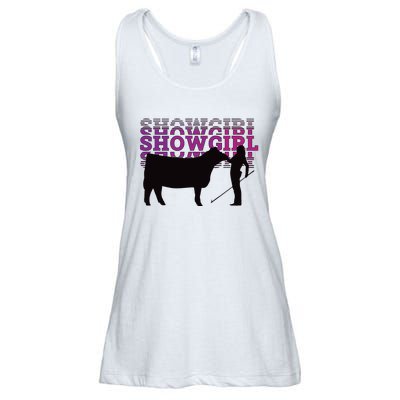 Showgirl Livestock Cattle Showing Fun Show Cattle Ladies Essential Flowy Tank