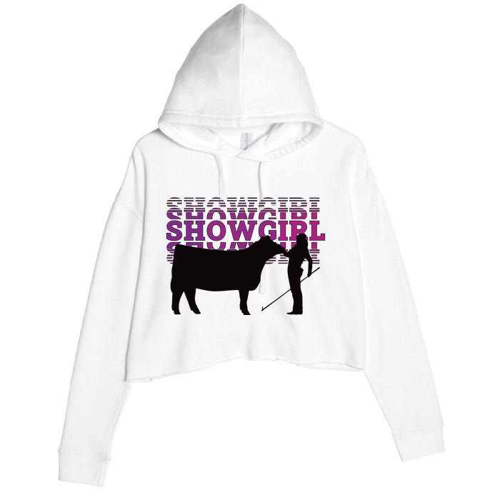 Showgirl Livestock Cattle Showing Fun Show Cattle Crop Fleece Hoodie