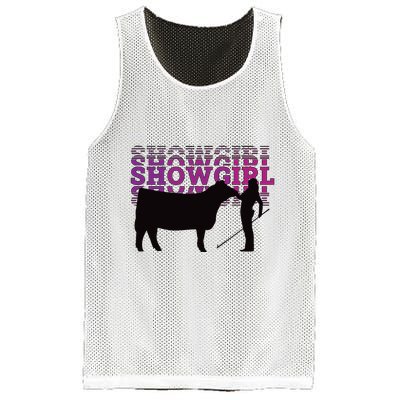 Showgirl Livestock Cattle Showing Fun Show Cattle Mesh Reversible Basketball Jersey Tank