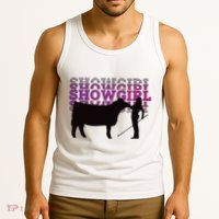 Showgirl Livestock Cattle Showing Fun Show Cattle Tank Top