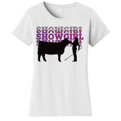 Showgirl Livestock Cattle Showing Fun Show Cattle Women's T-Shirt