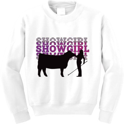 Showgirl Livestock Cattle Showing Fun Show Cattle Kids Sweatshirt