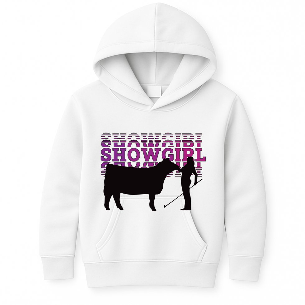 Showgirl Livestock Cattle Showing Fun Show Cattle Kids Hoodie