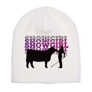 Showgirl Livestock Cattle Showing Fun Show Cattle Short Acrylic Beanie