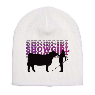 Showgirl Livestock Cattle Showing Fun Show Cattle Short Acrylic Beanie