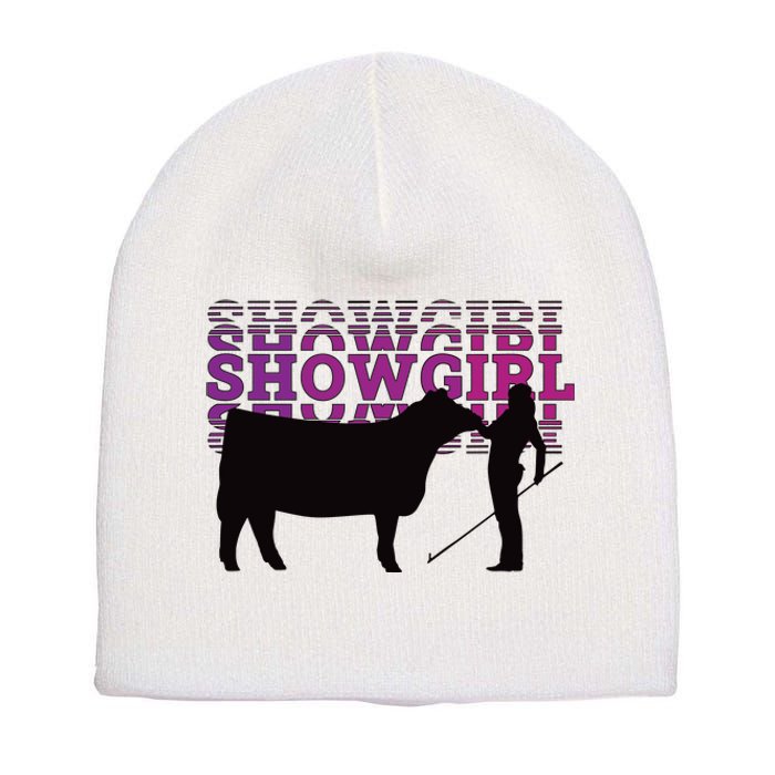 Showgirl Livestock Cattle Showing Fun Show Cattle Short Acrylic Beanie