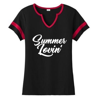 Summer Lovin Cute Ladies Halftime Notch Neck Tee