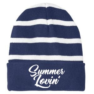 Summer Lovin Cute Striped Beanie with Solid Band