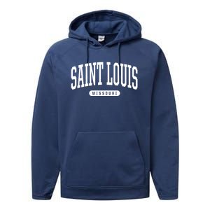 Saint Louis Cool Gift College University Style Mo Us Performance Fleece Hoodie