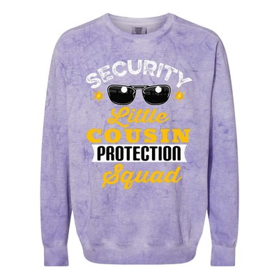 Security Little Cousin Protection Squad Birthday Bro Party Colorblast Crewneck Sweatshirt