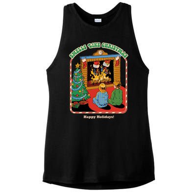 Smells Like Christmas Happy Holidays Ladies PosiCharge Tri-Blend Wicking Tank