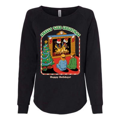 Smells Like Christmas Happy Holidays Womens California Wash Sweatshirt