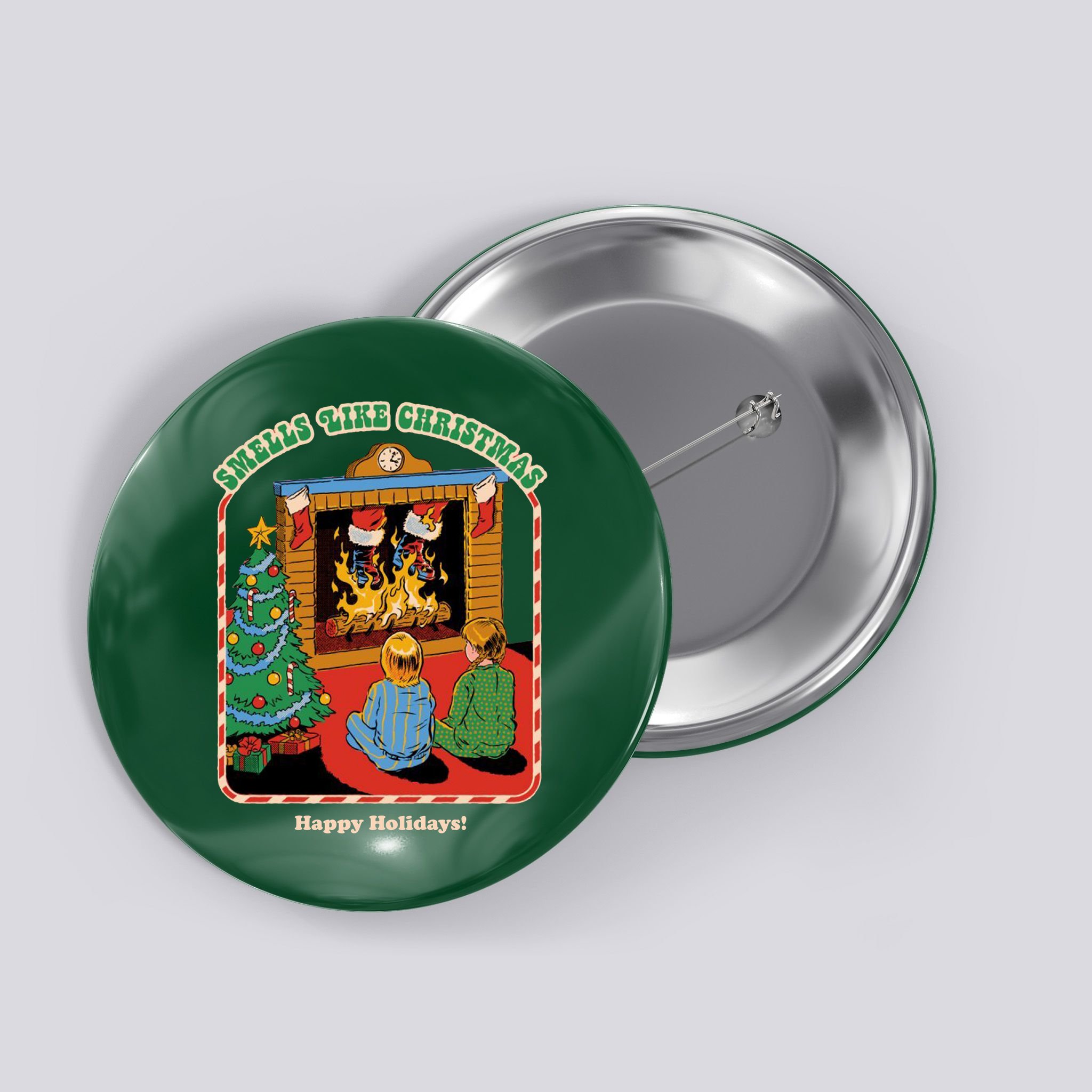Smells Like Christmas Happy Holidays Button