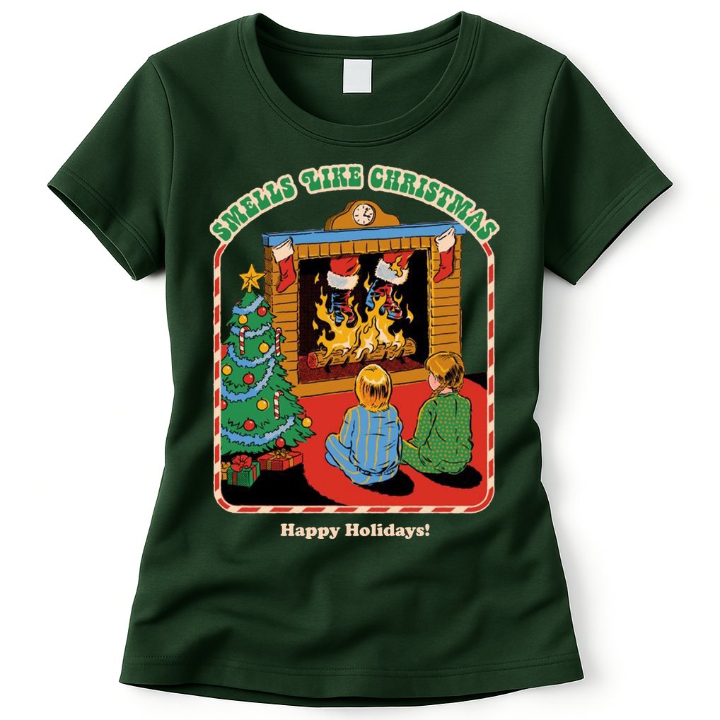 Smells Like Christmas Happy Holidays Womens T-Shirt