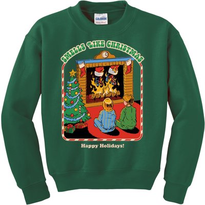 Smells Like Christmas Happy Holidays Kids Sweatshirt