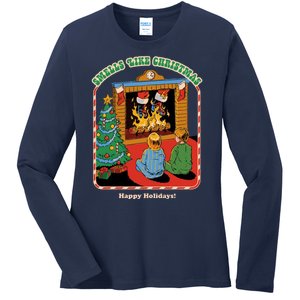 Smells Like Christmas Happy Holidays Ladies Long Sleeve Shirt